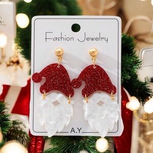 Sparkling Santa Hat Earrings